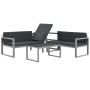 Gartenmöbel-Set mit Kissen 3-teilig aus schwarzem Aluminium von vidaXL, Gartensets - Ref: Foro24-44448, Preis: 428,91 €, Raba...
