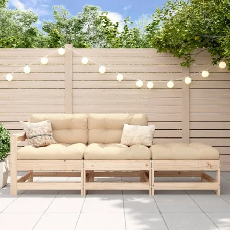 3-teiliges Gartensitzgruppen-Set aus massivem Kiefernholz von , Modulare Sofas für den Außenbereich - Ref: Foro24-825520, Pre...