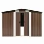 Brauner Gartenschuppen aus Metall, 257 x 580 x 181 cm von vidaXL, Schuppen - Ref: Foro24-143355, Preis: 720,82 €, Rabatt: %