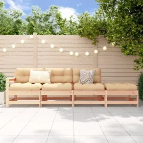 Garden furniture set 4 pieces solid pine wood by , Modular outdoor sofas - Ref: Foro24-825534, Price: 188,34 €, Discount: %