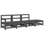 4-teiliges Gartenset aus massivem grauem Kiefernholz von , Modulare Sofas für den Außenbereich - Ref: Foro24-825536, Preis: 2...