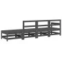 4-teiliges Gartenset aus massivem grauem Kiefernholz von , Modulare Sofas für den Außenbereich - Ref: Foro24-825536, Preis: 2...