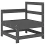 4-teiliges Gartenset aus massivem grauem Kiefernholz von , Modulare Sofas für den Außenbereich - Ref: Foro24-825536, Preis: 2...