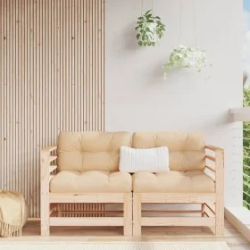 Ecksofas für den Garten, 2 Stück, Massivholz aus Kiefer von , Modulare Sofas für den Außenbereich - Ref: Foro24-825632, Preis...