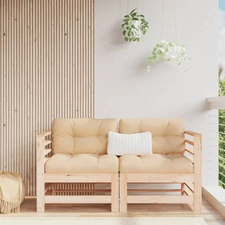 Sofás de esquina de jardín 2 uds madera maciza de pino by , Modular outdoor sofas - Ref: Foro24-825632, Price: 126,66 €, Disc...