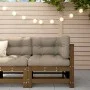 Sofá de esquina de madera maciza de pino marrón miel by , Modular outdoor sofas - Ref: Foro24-825607, Price: 83,08 €, Discoun...