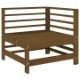 Sofá de esquina de madera maciza de pino marrón miel by , Modular outdoor sofas - Ref: Foro24-825607, Price: 83,08 €, Discoun...