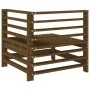 Sofá de esquina de madera maciza de pino marrón miel by , Modular outdoor sofas - Ref: Foro24-825607, Price: 83,08 €, Discoun...
