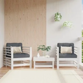 Gartenmöbel 2 Stück Massivholz Kiefer Weiß von , Modulare Sofas für den Außenbereich - Ref: Foro24-825626, Preis: 128,45 €, R...