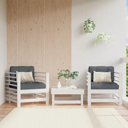 Gartenmöbel 2 Stück Massivholz Kiefer Weiß von , Modulare Sofas für den Außenbereich - Ref: Foro24-825626, Preis: 128,45 €, R...