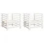 Gartenmöbel 2 Stück Massivholz Kiefer Weiß von , Modulare Sofas für den Außenbereich - Ref: Foro24-825626, Preis: 128,45 €, R...