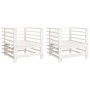 Sillones de jardín 2 unidades madera maciza pino blanco de , Sofás modulares de exterior - Ref: Foro24-825626, Precio: 129,60 €