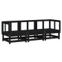 3-teiliges Gartensitzgruppen-Set aus massivem schwarzen Kiefernholz von , Modulare Sofas für den Außenbereich - Ref: Foro24-8...