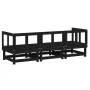 3-teiliges Gartensitzgruppen-Set aus massivem schwarzen Kiefernholz von , Modulare Sofas für den Außenbereich - Ref: Foro24-8...