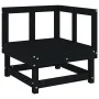 3-teiliges Gartensitzgruppen-Set aus massivem schwarzen Kiefernholz von , Modulare Sofas für den Außenbereich - Ref: Foro24-8...