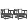 Gartenmöbel 2 Stück Massivholz Kiefer Grau von , Modulare Sofas für den Außenbereich - Ref: Foro24-825389, Preis: 141,91 €, R...