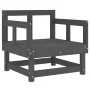 Gartenmöbel 2 Stück Massivholz Kiefer Grau von , Modulare Sofas für den Außenbereich - Ref: Foro24-825389, Preis: 141,91 €, R...
