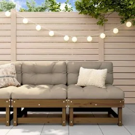 Sofás centrales de jardín 2 uds madera maciza pino marrón miel by , Modular outdoor sofas - Ref: Foro24-825404, Price: 86,68 ...