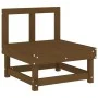Zwei zentrale Gartensofas aus massivem Kiefernholz in Honigbraun. von , Modulare Sofas für den Außenbereich - Ref: Foro24-825...