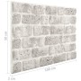 Paneles de pared 3D diseño de ladrillo 11 uds EPS gris claro