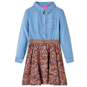 Kleid für Kinder mit langen Ärmeln in Marineblau und Jeans 92 von , Kinderkleider - Ref: Foro24-14119, Preis: 17,29 €, Rabatt: %