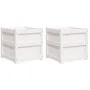 Jardineras de exterior 2 unidades madera maciza de pino blanco by , Pots and planters - Ref: Foro24-837417, Price: 99,52 €, D...