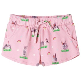 Pantalones cortos infantiles con cordón rosa claro 128