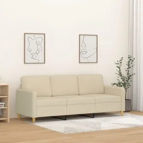 Dreisitzer-Sofa aus cremefarbenem Stoff, 180 cm. von , Sofas - Ref: Foro24-359488, Preis: 273,71 €, Rabatt: %