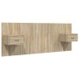 Cabecero de cama con mesitas madera contrachapada roble Sonoma