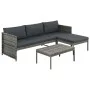 3-teiliges Gartenmöbel-Set und graue synthetische Rattankissen von vidaXL, Gartensets - Ref: Foro24-44480, Preis: 323,42 €, R...