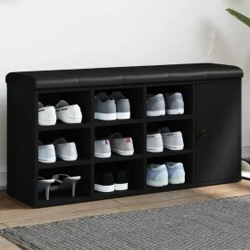 Schwarze Schuhbank aus Ingenieurholz 102x32x50 cm von , Bänke für Hallen und Lager - Ref: Foro24-835090, Preis: 88,17 €, Raba...