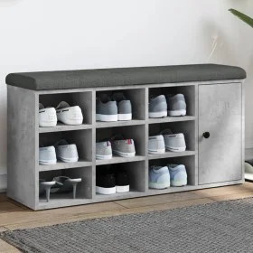 Banco zapatero madera de ingeniería gris hormigón 102x32x50 cm by , Benches for halls and storage - Ref: Foro24-835092, Price...