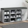 Banco zapatero madera de ingeniería gris hormigón 102x32x50 cm de , Bancos para recibidores y almacenamiento - Ref: Foro24-83...