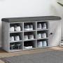 Banco zapatero madera de ingeniería gris hormigón 102x32x50 cm by , Benches for halls and storage - Ref: Foro24-835092, Price...