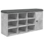 Banco zapatero madera de ingeniería gris hormigón 102x32x50 cm by , Benches for halls and storage - Ref: Foro24-835092, Price...