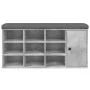 Banco zapatero madera de ingeniería gris hormigón 102x32x50 cm de , Bancos para recibidores y almacenamiento - Ref: Foro24-83...