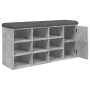 Banco zapatero madera de ingeniería gris hormigón 102x32x50 cm by , Benches for halls and storage - Ref: Foro24-835092, Price...