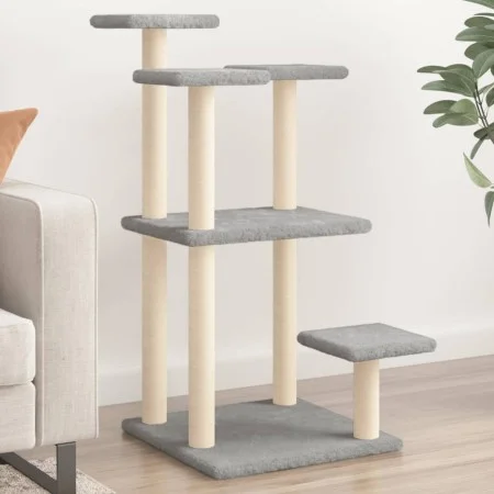 Kratzpfosten für Katzen mit hellgrauen Plattformen 98,5 cm von , Katzenmöbel - Ref: Foro24-172107, Preis: 41,99 €, Rabatt: %