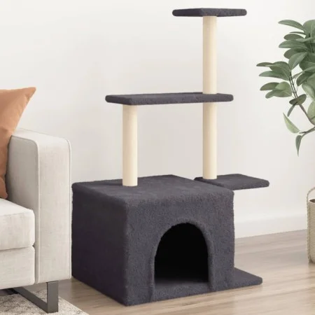 Kratzbaum für Katzen mit dunkelgrauen Sisalstangen 110 cm. von , Katzenmöbel - Ref: Foro24-172105, Preis: 36,75 €, Rabatt: %