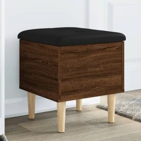 Banco con almacenaje madera ingeniería roble marrón 42x42x46 cm by , Benches for halls and storage - Ref: Foro24-835067, Pric...