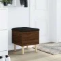 Banco con almacenaje madera ingeniería roble marrón 42x42x46 cm by , Benches for halls and storage - Ref: Foro24-835067, Pric...