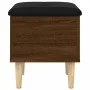 Banco con almacenaje madera ingeniería roble marrón 42x42x46 cm by , Benches for halls and storage - Ref: Foro24-835067, Pric...