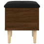 Banco con almacenaje madera ingeniería roble marrón 42x42x46 cm by , Benches for halls and storage - Ref: Foro24-835067, Pric...
