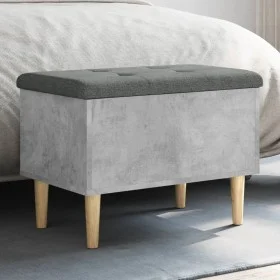 Banco con almacenaje madera ingeniería gris hormigón 62x42x46cm by , Benches for halls and storage - Ref: Foro24-835071, Pric...