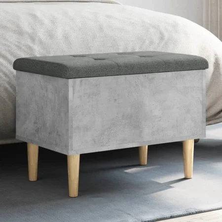 Bank mit Stauraum aus Holz, grauem Beton-Ingenieurwesen, 62x42x46 cm. von , Bänke für Hallen und Lager - Ref: Foro24-835071, ...