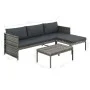 3-teiliges Gartenmöbel-Set und graue synthetische Rattankissen von vidaXL, Gartensets - Ref: Foro24-44480, Preis: 323,42 €, R...