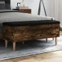 Aufbewahrungsbank aus geräucherter Eichenholz-Ingenieurtechnik, 102x42x46 cm. von , Bänke für Hallen und Lager - Ref: Foro24-...