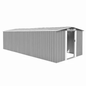 Grauer Gartenschuppen aus Metall, 257 x 580 x 181 cm von vidaXL, Schuppen - Ref: Foro24-143353, Preis: 636,34 €, Rabatt: %