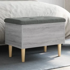 Banco con almacenaje madera ingeniería gris Sonoma 62x42x46 cm by , Benches for halls and storage - Ref: Foro24-835073, Price...