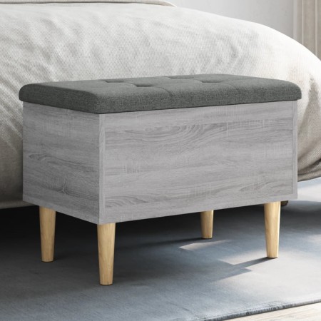 Banco con almacenaje madera ingeniería gris Sonoma 62x42x46 cm by , Benches for halls and storage - Ref: Foro24-835073, Price...